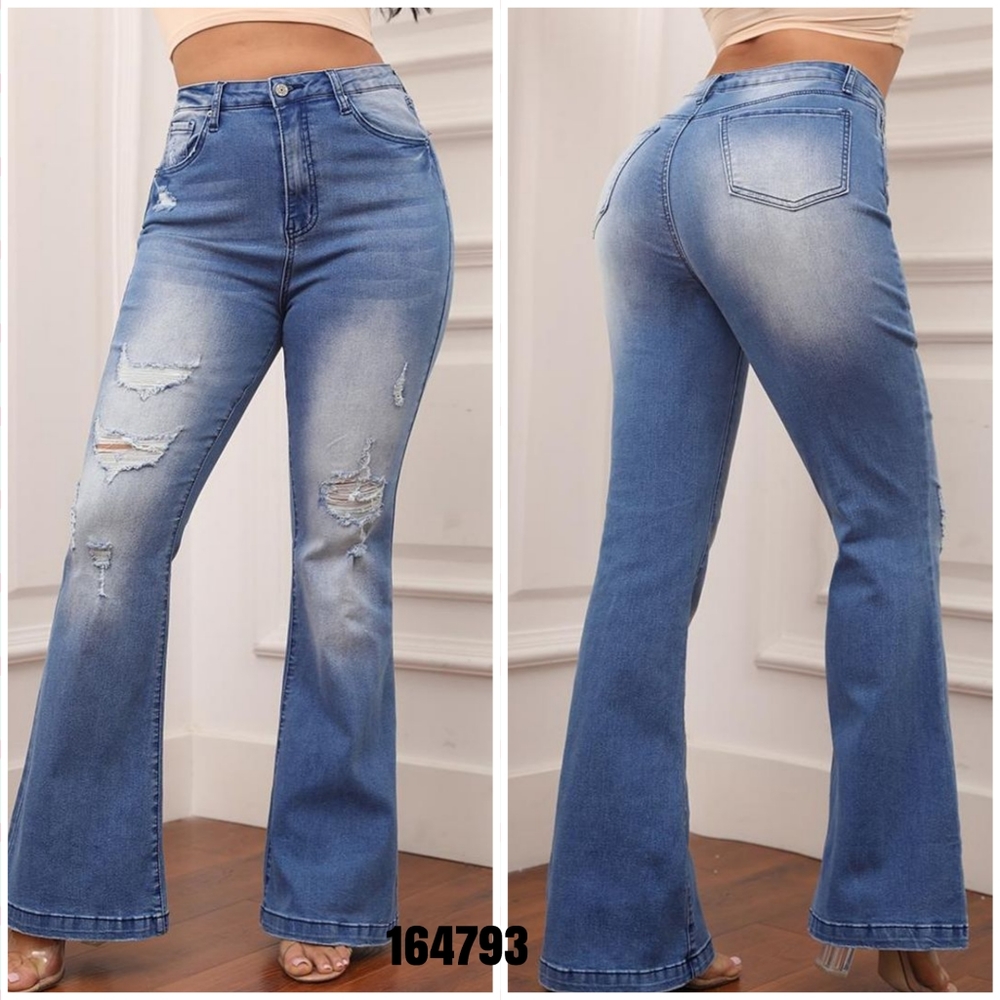 New Flamingo 90's Vintage Ripped Flare Jeans